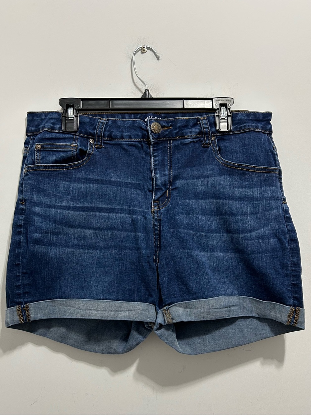 ♦️Blue Savvy Classic Dark Blue Rolled-Cuff Women’s Denim Jean Shorts